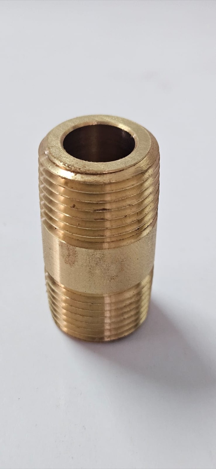 Brass double-threaded component