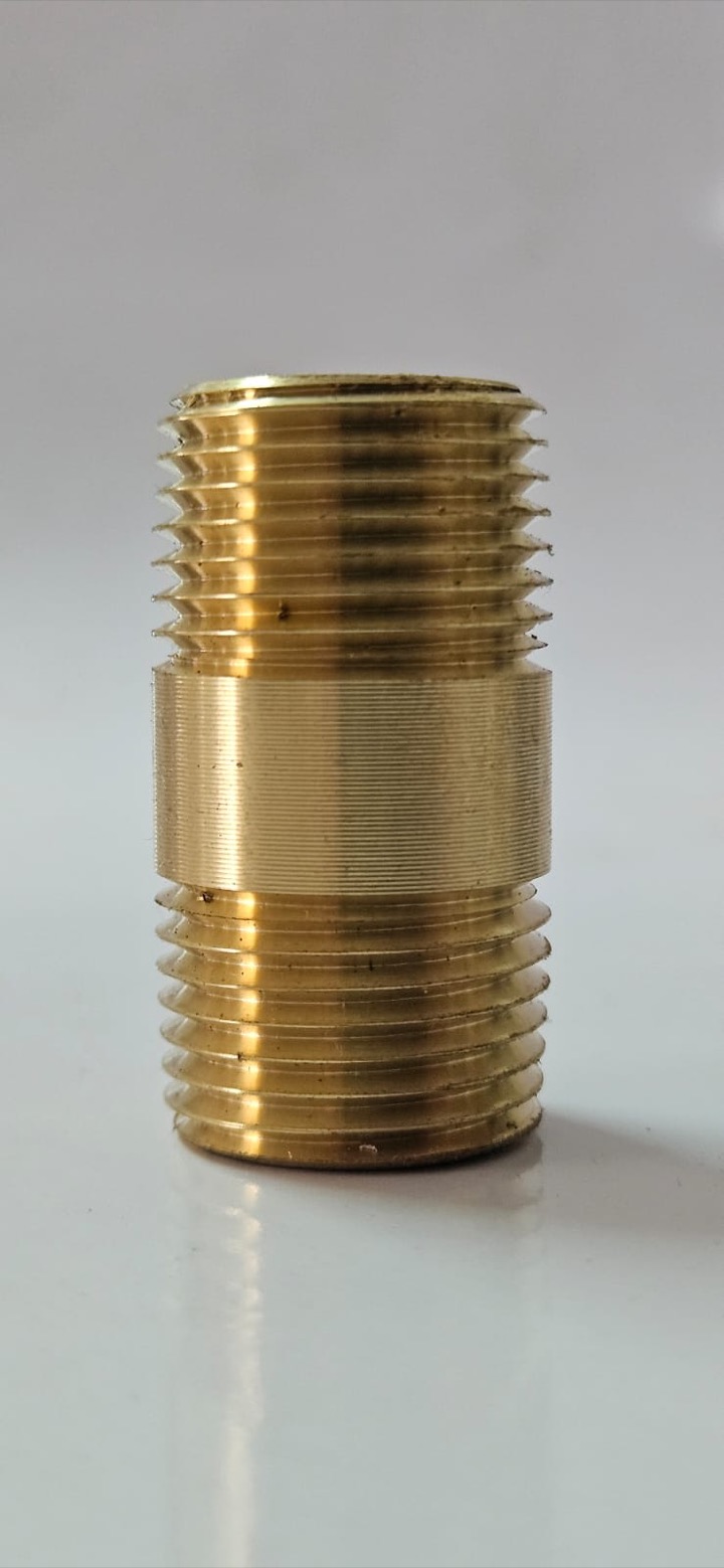 Second brass double-threaded component